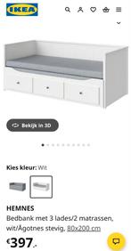 Bedbank ikea, Ophalen, Wit, Tweepersoons, Zo goed als nieuw