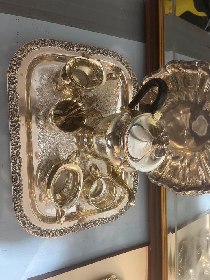 Antiek Sheffield Koffie en thee servies compleet, Antiek en Kunst, Antiek | Goud en Zilver, Ophalen of Verzenden