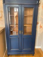 Kledingkast, boekenkast, opbergkast, antiek, brocante blauw, Huis en Inrichting, Kasten | Vitrinekasten, Ophalen, Gebruikt, 50 tot 100 cm
