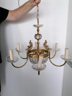 oude klassieke hanglamp met kristal elementen, Antiek en Kunst, Antiek | Lampen, Ophalen of Verzenden