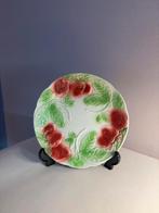 Vintage Frans Majolica barbotine bord AARDBEIEN, Antiek en Kunst, Ophalen of Verzenden