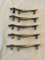 Vintage verzilverde messenlegger teckels, Ophalen of Verzenden