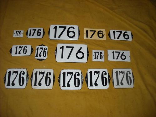 oud emaille huisnummer 176 ook 177 178 179 180 181 182 183 7, Antiek en Kunst, Antiek | Emaille, Ophalen of Verzenden