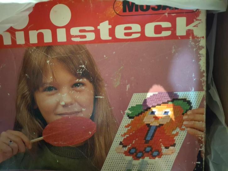 Vintage Ministeck Mozaïek Indianen Set, Hobby en Vrije tijd, Ministeck, Gebruikt, (Grond)plaat, Ophalen of Verzenden