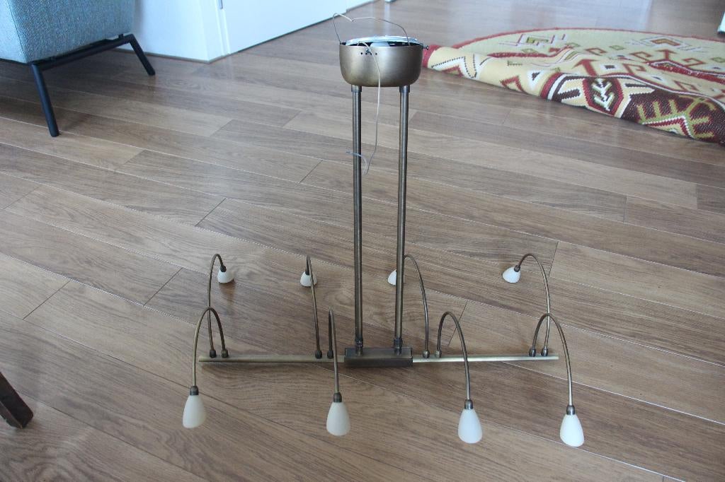 Kamerlamp (voor aan het plafond), Huis en Inrichting, Lampen | Hanglampen, Ophalen of Verzenden, Gebruikt, Metaal, Minder dan 50 cm
