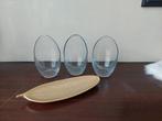 3 glazen schalen - vazen - potten - goede staat, Gebruikt, Overige kleuren, Ophalen of Verzenden, Glas