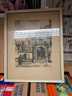 Oude prent met lijst, Antiek en Kunst, Ophalen