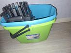 2 schoonmaak setjes, Ophalen, Dweilemmer, -bak, of -wagen