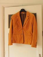 Okergeel gevoerd ribfluwelen colbertje / jasje , mt. 42, Geel, Ophalen of Verzenden, Zo goed als nieuw, Jasje