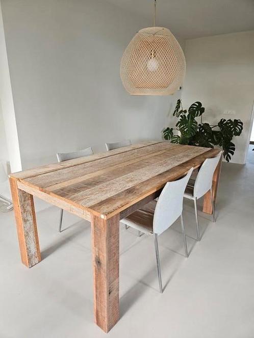 Eettafel 100x200x78cm sloophout look à la Piet Hein Eek, Huis en Inrichting, Tafels | Sidetables, Zo goed als nieuw, 25 tot 50 cm