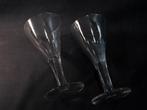 Twee antieke drinkglazen met geslepen kelk 1800. 1975, Ophalen of Verzenden