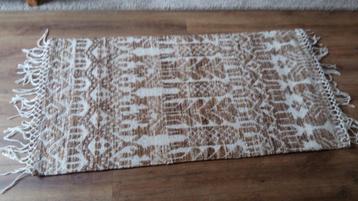 Vloerkleed met franjes bruin en okerkleurig 80 x 150 beschikbaar voor biedingen