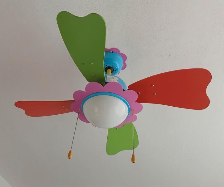 Plafondventilator met lamp, Huis en Inrichting, Lampen | Hanglampen, Gebruikt, Minder dan 50 cm, Ophalen