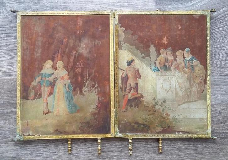 Om 1880 -1910 Inklapbaar Boudoir Theater Spiegel Reisspiegel, Antiek en Kunst, Antiek | Spiegels, 50 tot 100 cm, Minder dan 100 cm