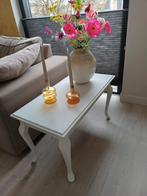 oud bijzet tafeltje, Huis en Inrichting, Tafels | Bijzettafels, Rond, Zo goed als nieuw, 75 cm of meer, Hout