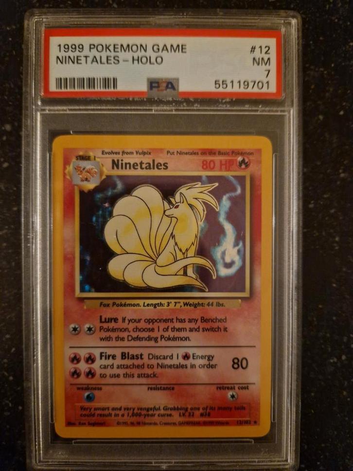 Ninetales Pokemon Base Set PSA 7, Hobby en Vrije tijd, Verzamelkaartspellen | Pokémon, Ophalen of Verzenden