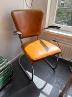 Bauhaus / Fana Stoel Bruin Leer, Gebruikt, Bruin, Ophalen of Verzenden, Metaal