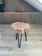 Boomstam bijzettafeltje, Huis en Inrichting, Tafels | Bijzettafels, Ophalen, Minder dan 45 cm, Minder dan 55 cm, Rond