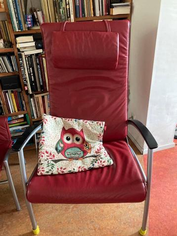 The Sit Chair Kebe Danmark rood leer vintage beschikbaar voor biedingen