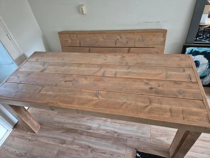 Steigerhouten eettafel in zeer goede staat 202x86 cm, Huis en Inrichting, Tafels | Eettafels, 50 tot 100 cm, 200 cm of meer, Rechthoekig