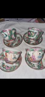 Antiek Chinees Theeservies - 4 Kopjes & Schotels, Antiek en Kunst, Ophalen of Verzenden