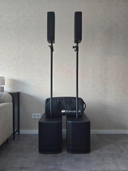 DB technologies ES602 set + hoezen en tas (dj speaker set), Audio, Tv en Foto, Luidsprekers, Zo goed als nieuw, Subwoofer, 120 watt of meer