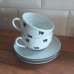 2 Leuke kop en schotels koeien  zwart-wit, Ophalen of Verzenden, Nieuw, Porselein, Kop en/of schotel