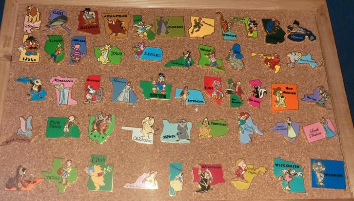 Unieke complete set 50 Disney State Pins USA !!, Verzamelen, Disney, Zo goed als nieuw, Overige typen, Overige figuren, Verzenden