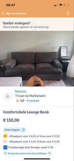 Mooie loungebank te koop!, Huis en Inrichting, Banken | Bankstellen, Gebruikt, 75 tot 100 cm, Ophalen of Verzenden, Rechte bank