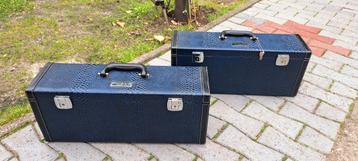 Te koop 2 dikke grote donker blauwe mylene  koffers met sleu beschikbaar voor biedingen