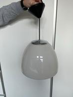 Vintage hanglamp met glazen kap, Huis en Inrichting, Lampen | Hanglampen, Ophalen, Gebruikt, Glas, Minder dan 50 cm