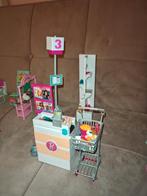 Barbie supermarkt met winkelwagen en accessoires, Ophalen of Verzenden, Zo goed als nieuw, Toebehoren