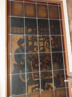 Glas in lood raam 'kruidenier', Glas in lood, Minder dan 80 cm, Overige typen, Gebruikt