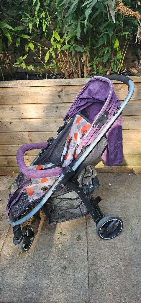 Paarse Buggy - Compact en Comfortabel, Kinderen en Baby's, Buggy's, Gebruikt, Overige merken, Verstelbare rugleuning, Zonnekap