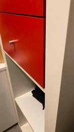 Ikea Kallax kast met rode deur en lades, Gebruikt, Ophalen of Verzenden, Met lade(s), 150 tot 200 cm
