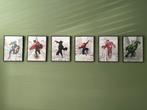 6 ingelijste posters Marvel Avengers 30x40cm, Ophalen, Minder dan 50 cm, Minder dan 50 cm, Print
