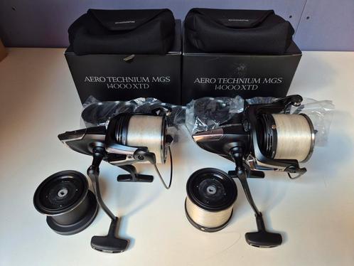 2x Shimano Aero Technium Mgs 14000 XTD, Watersport en Boten, Hengelsport | Karpervissen, Zo goed als nieuw, Molen, Ophalen of Verzenden