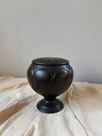Vintage ceramic mat zwart art deco stijl vaas op voet h14cm, Antiek en Kunst, Ophalen of Verzenden