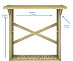 Haardhoutberging haardhout opslag 180x180x72 cm, Tuin en Terras, Haardhout, Minder dan 3 m³, Ophalen of Verzenden, Blokken, Overige houtsoorten