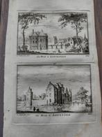 155/156 Pouderoijen Huis Loevestein Kopergravure 18e Eeuw, Antiek en Kunst, Ophalen of Verzenden