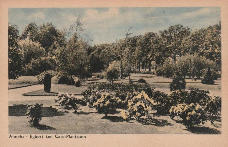 ALMELO Egbert Ten Cate Plantsoen kl.f., Verzamelen, Ansichtkaarten | Nederland, Ongelopen, Overijssel, 1920 tot 1940, Verzenden