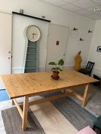 Mooie grote houten eettafel, Ophalen, Gebruikt, 100 tot 150 cm, 200 cm of meer