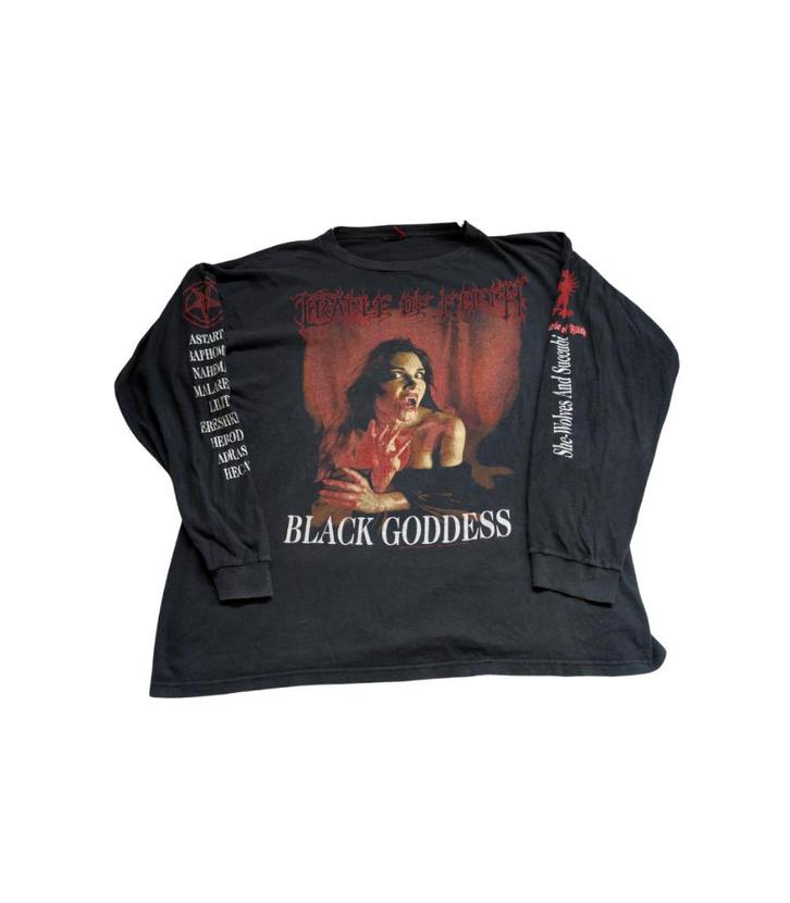 1996 Cradle of Filth "Black Goddes" very rare - Size Large, Kleding | Heren, T-shirts, Zo goed als nieuw, Maat 52/54 (L), Zwart