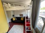 Hoogslaper 140x200 - Wit Metaal, Huis en Inrichting, Slaapkamer | Stapelbedden en Hoogslapers, Ophalen, Gebruikt, Hoogslaper, 140 cm