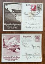 DUITSLAND REICH 2 GELOPEN BRIEFKAARTEN OLYMP. SPELEN 1936/E5, Postzegels en Munten, Ophalen of Verzenden, Briefkaart