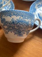 Unicorn wedgewood 3 kop en 4 schotel blauw bloem, Ophalen