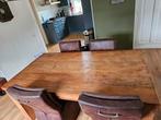 Teak houten eettafel + 4 stoelen, Huis en Inrichting, Ophalen, Gebruikt