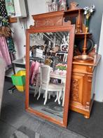 Mooie grote antieke spiegel, Ophalen, Ovaal, Minder dan 50 cm