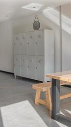 Lichtgrijze metalen locker kast - 8 vakken, Ophalen, Gebruikt