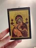 Antiek Ikonen Paneeltje Maria met Kind, Antiek en Kunst, Antiek | Religie, Ophalen of Verzenden